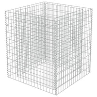 Aiuola rialzata fioriera piante fiori gabbione giardino acciaio zincato 90 x 90 x 100 cm 02_0001318