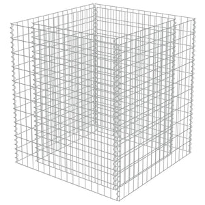 Aiuola rialzata fioriera piante fiori gabbione giardino acciaio zincato 90 x 90 x 100 cm 02_0001318