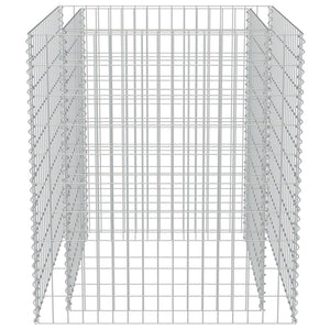 Aiuola rialzata fioriera piante fiori gabbione giardino acciaio zincato 90 x 90 x 100 cm 02_0001318