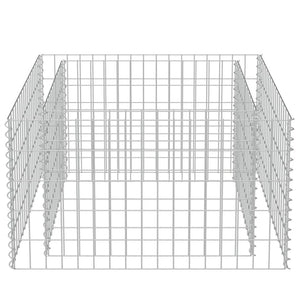Gabbione Letto Rialzato in Acciaio Zincato 90x90x50 cm 143557