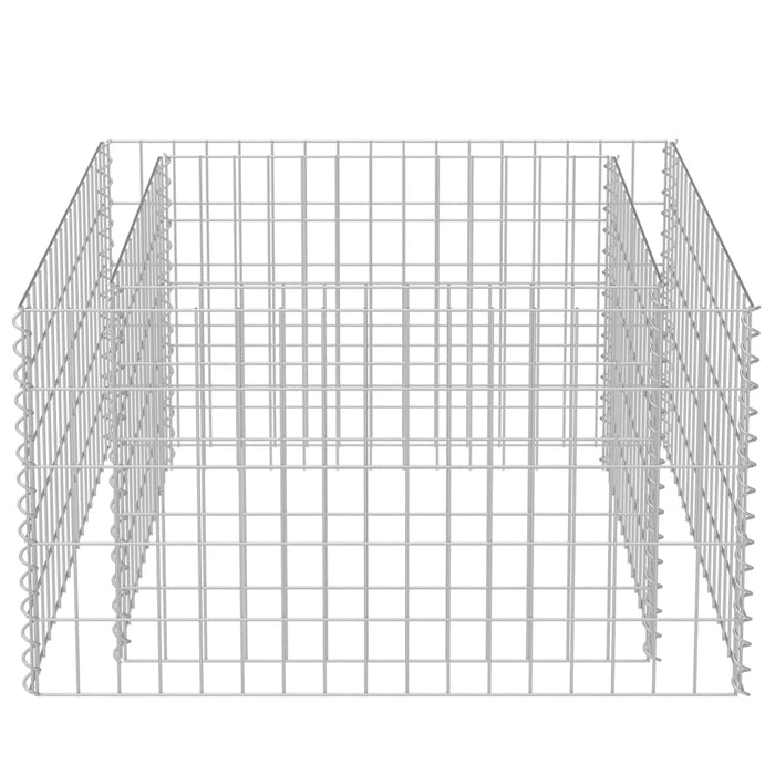 Gabbione Letto Rialzato in Acciaio Zincato 90x90x50 cm 143557