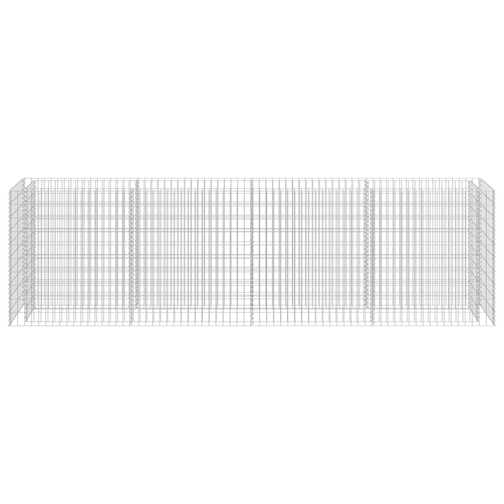 Gabbione Letto Rialzato in Acciaio Zincato 360x50x100 cm 143560