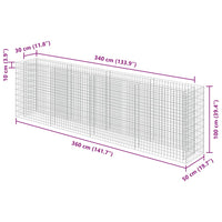 Gabbione Letto Rialzato in Acciaio Zincato 360x50x100 cm cod mxl 54012