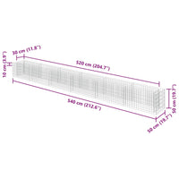 Gabbione Letto Rialzato in Acciaio Zincato 540x50x50 cm cod mxl 52295