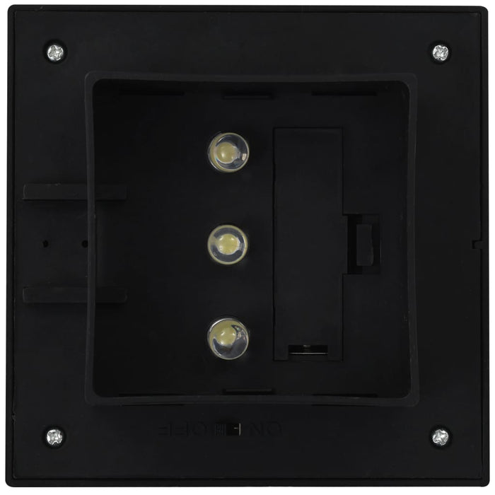 Lampade Solari da Esterni 6 pz a LED Quadrate 12 cm Nero 44468