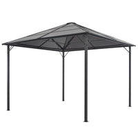 Gazebo con Tettuccio in Alluminio 3x3 m Nero cod mxl 54717