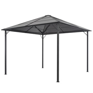 Gazebo con Tettuccio in Alluminio 3x3 m Nero cod mxl 54717