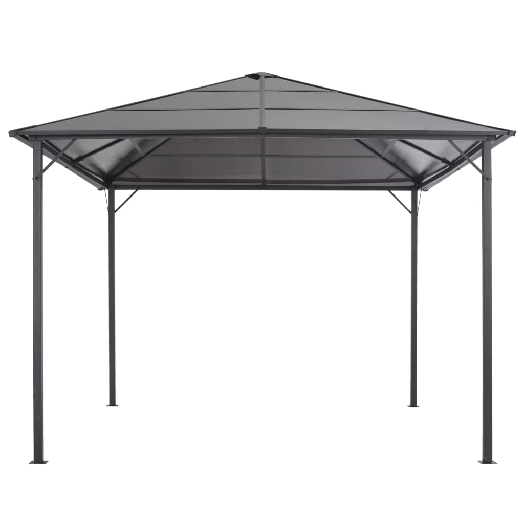Gazebo con Tettuccio in Alluminio 3x3 m Nero cod mxl 54717