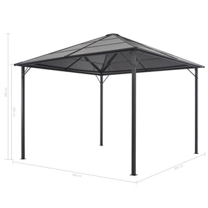 Gazebo con Tettuccio in Alluminio 3x3 m Antracite 44641