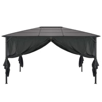 Gazebo con Tende in Alluminio 4x3x2,6 m Nero 44642