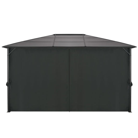 Gazebo con Tende in Alluminio 4x3x2,6 m Nero 44642