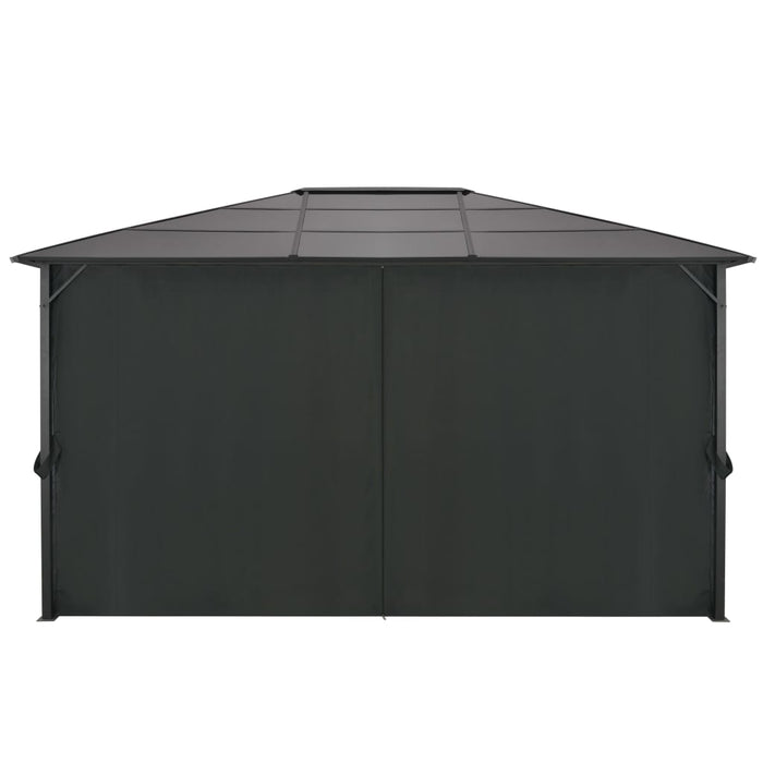 Gazebo con Tende in Alluminio 4x3x2,6 m Nero 44642