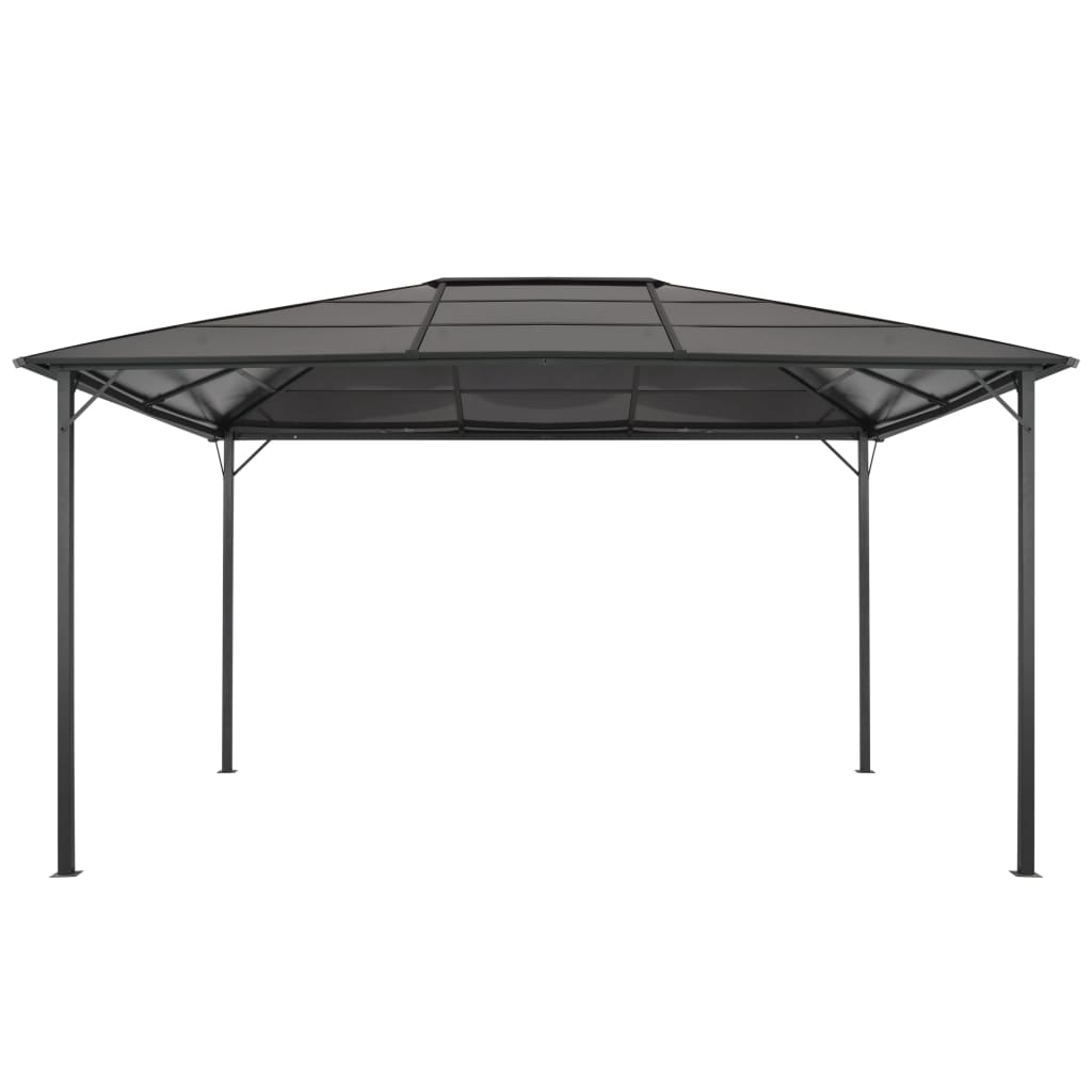 Gazebo con Tetto in Alluminio 4x3x2,6 m Nero 44643