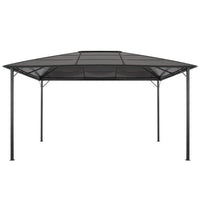 Gazebo con Tetto in Alluminio 4x3x2,6 m Nero 44643