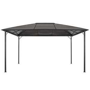 Gazebo con Tetto in Alluminio 4x3x2,6 m Nero 44643