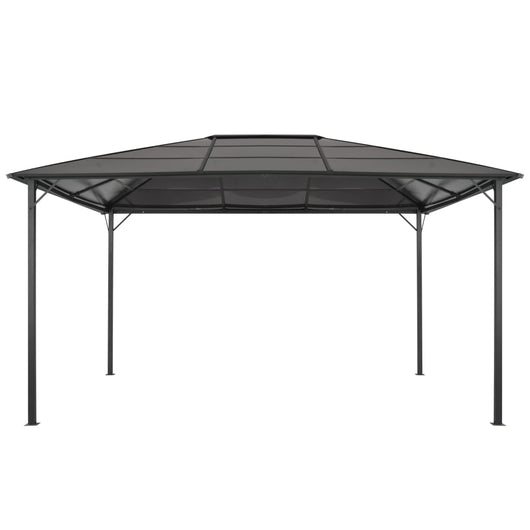 Gazebo con Tetto in Alluminio 4x3x2,6 m Nero 44643