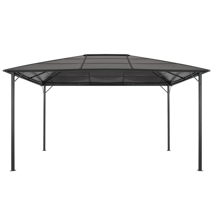 Gazebo con Tetto in Alluminio 4x3x2,6 m Nero 44643