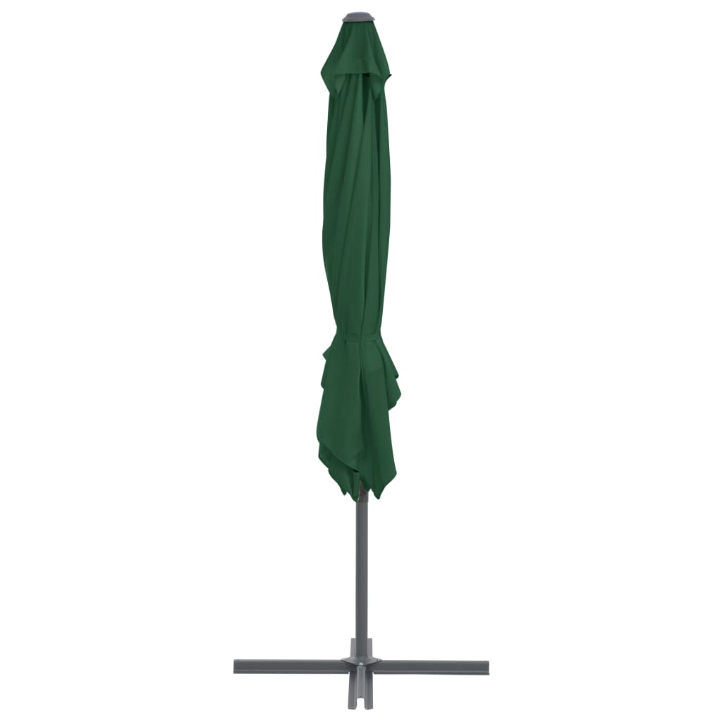 Ombrellone a Sbalzo con Palo in Acciaio 250x250 cm Verde 44625