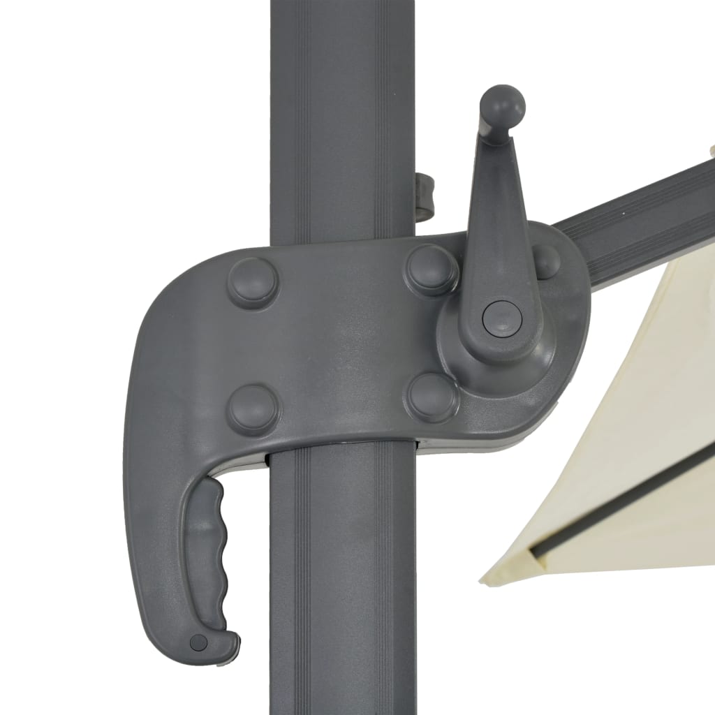 Ombrellone da giardino a sbalzo con palo in alluminio 400x300 cm Sabbia 44633