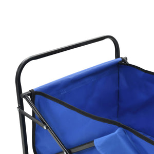 Carrello Pieghevole a Mano in Acciaio Blu 143779