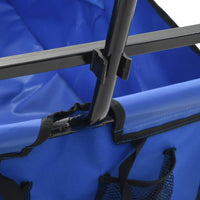 Carrello Pieghevole a Mano in Acciaio Blu 143779