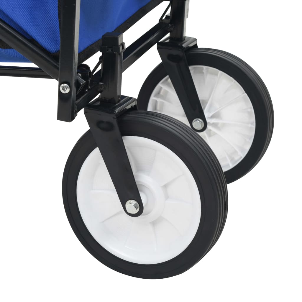 Carrello Pieghevole a Mano in Acciaio Blu