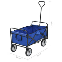 Carrello Pieghevole a Mano in Acciaio Blu