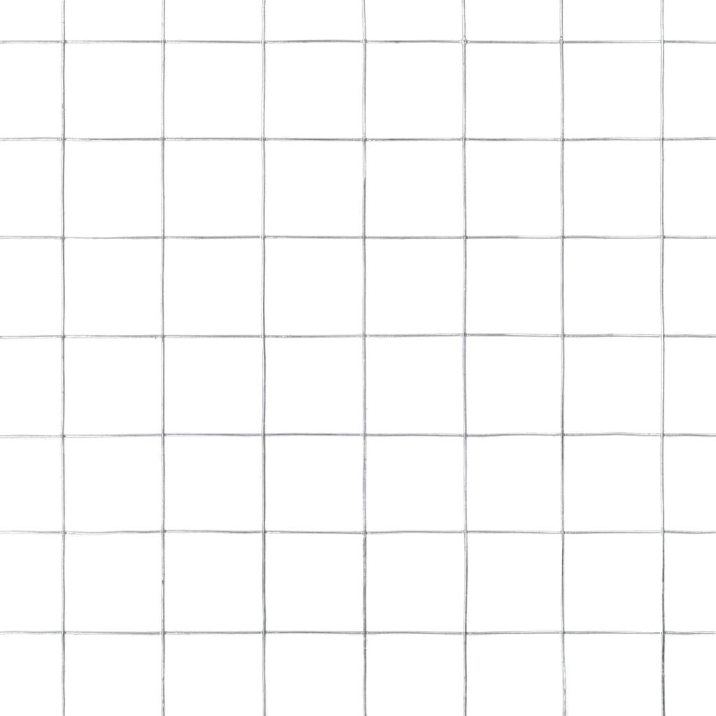 Recinzione in Rete per Pollaio Acciaio Zincato 25x1,5 m Argento 143622