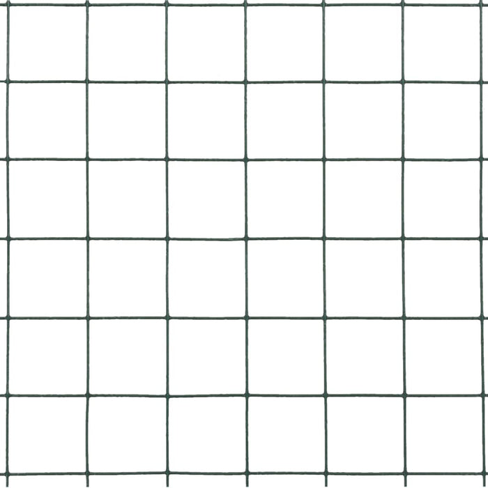 Recinzione in Rete per Pollaio in Acciaio e PVC 10x1,5 m Verde cod mxl 55379