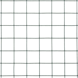 Recinzione in Rete per Pollaio in Acciaio e PVC 25x1,5 m Verde 143636