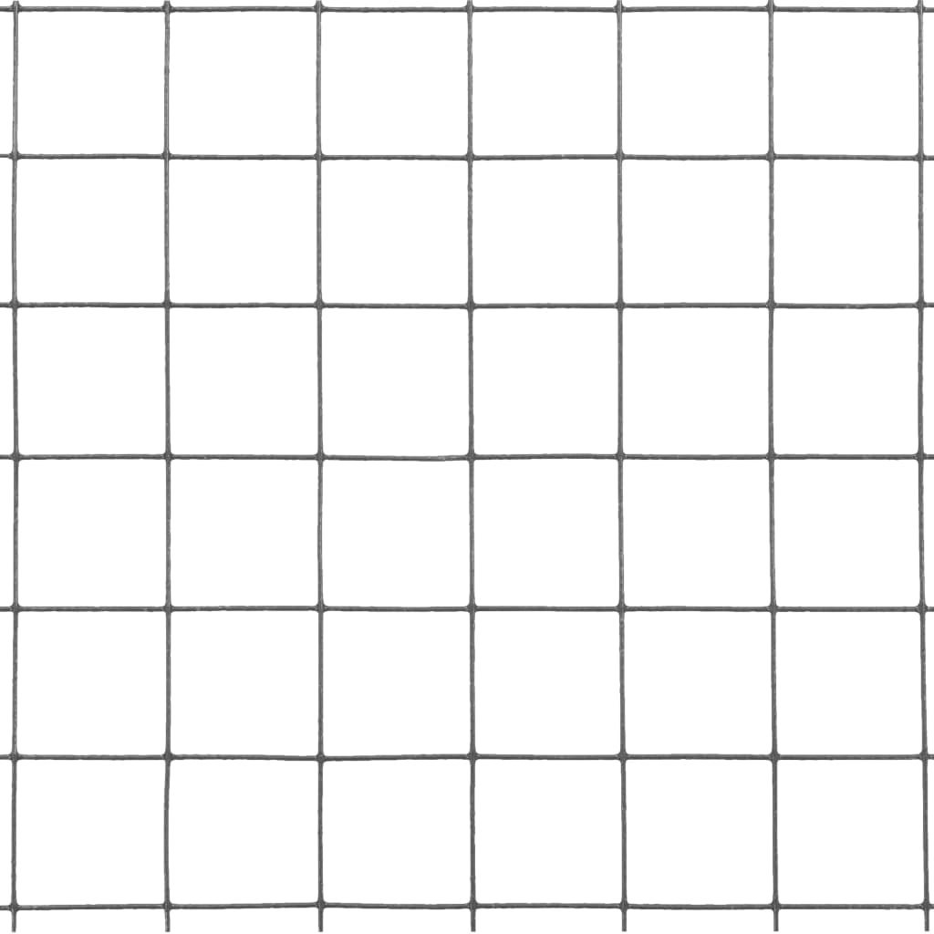 Recinzione in Rete per Pollaio in Acciaio e PVC 10x1 m Grigio