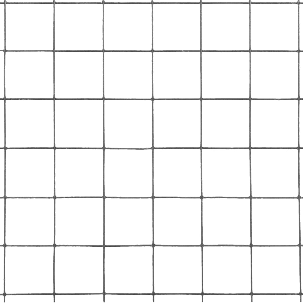 Recinzione in Rete per Pollaio in Acciaio e PVC 10x1 m Grigio 143638