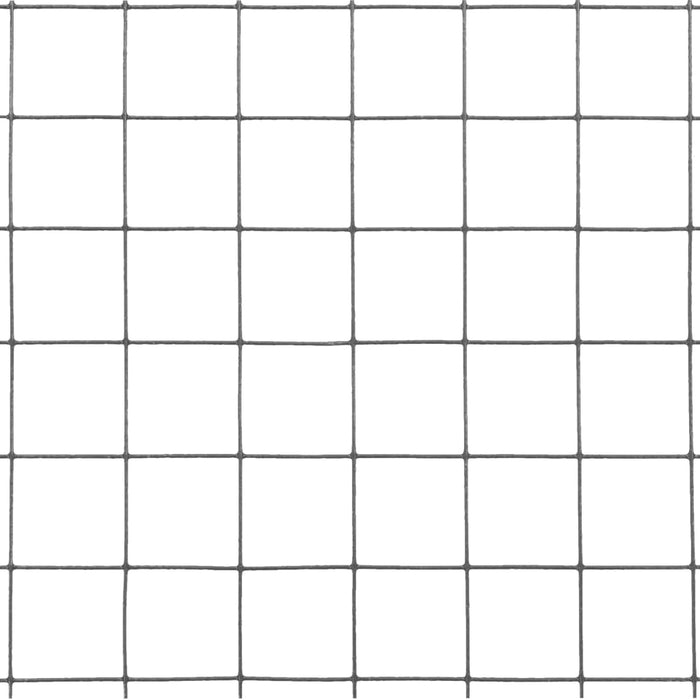 Recinzione in Rete per Pollaio in Acciaio e PVC 25x1 m Grigia 143642