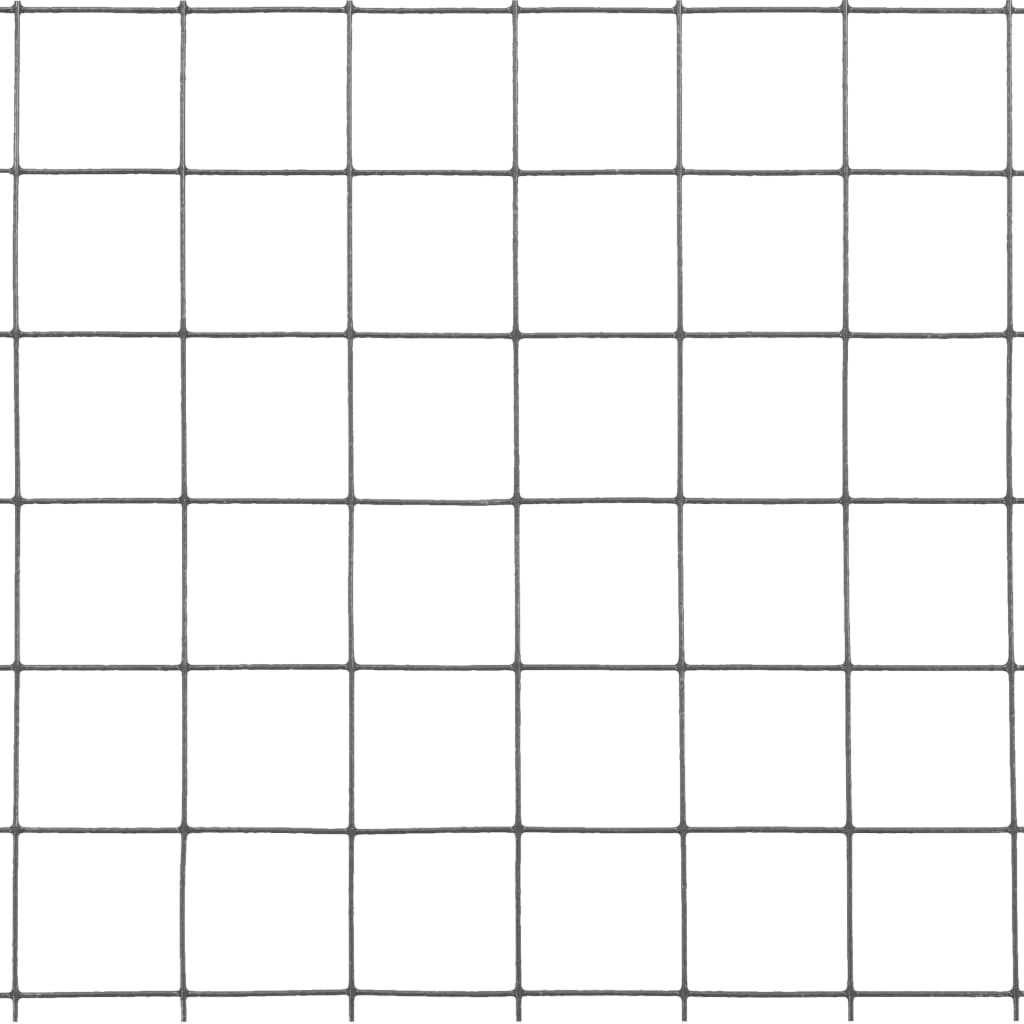 Recinzione in Rete per Pollaio in Acciaio e PVC 25x0,5 m Grigia 143652