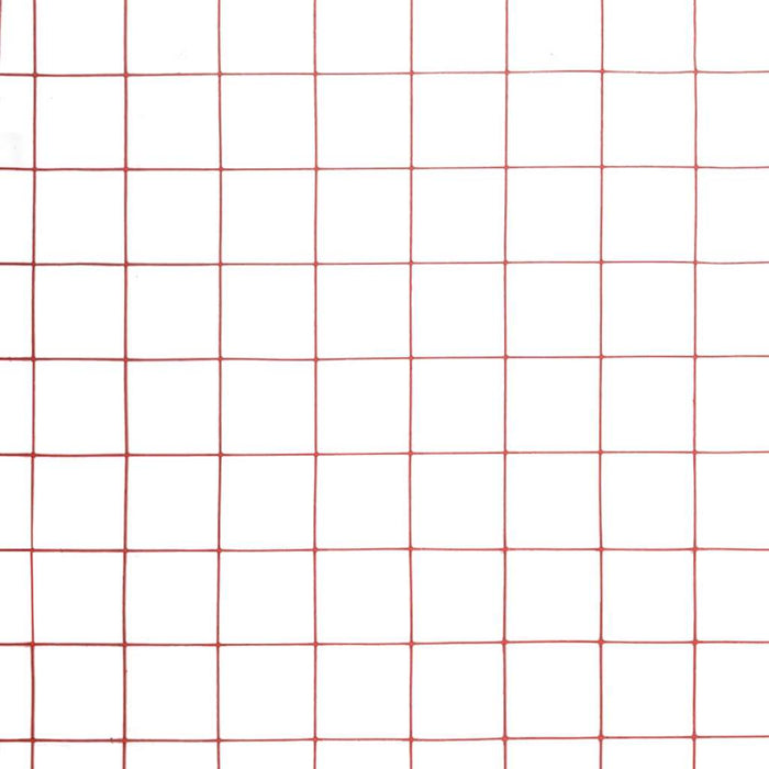 Recinzione in Rete per Pollaio in Acciaio e PVC 10x1 m Rossa 143661