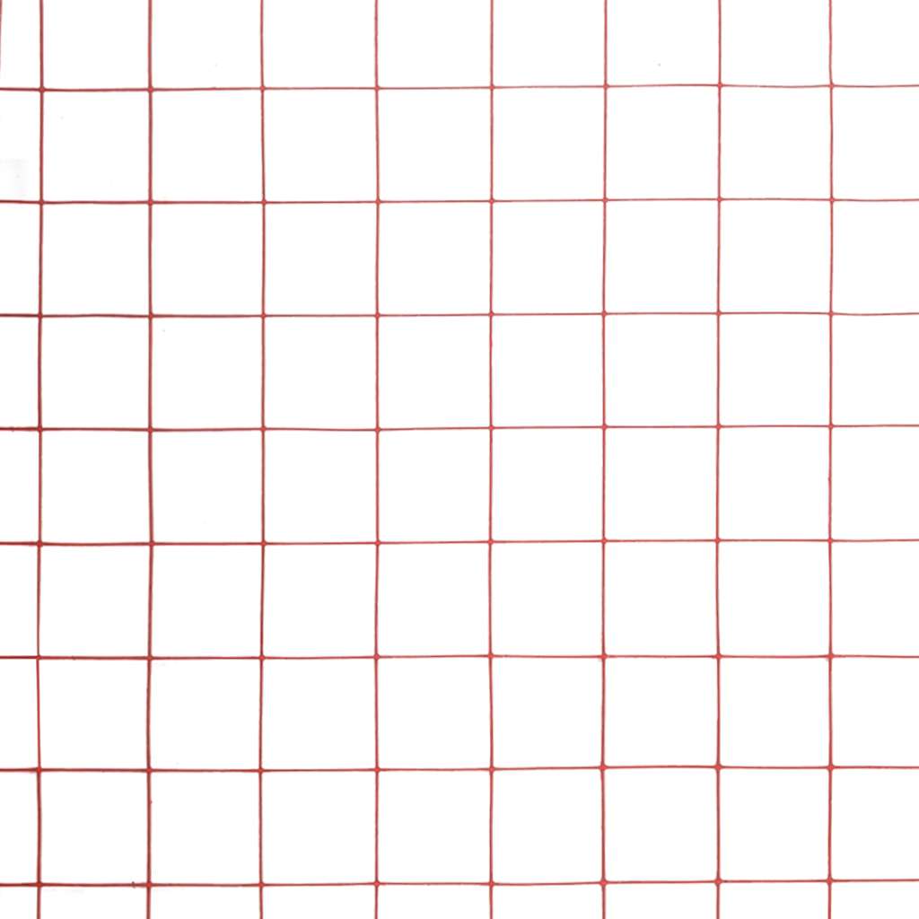 Recinzione in Rete per Pollaio in Acciaio e PVC 25x1 m Rossa 143665