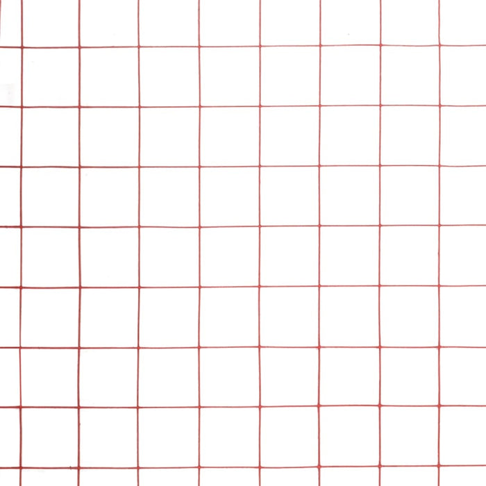 Recinzione in Rete per Pollaio in Acciaio e PVC 10x0,5 m Rossa 143667