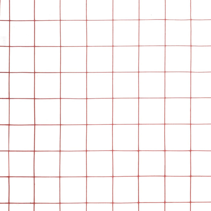 Recinzione in Rete per Pollaio in Acciaio e PVC 10x1,5 m Rossa 143672