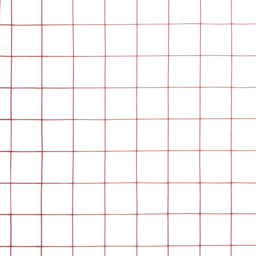Recinzione in Rete per Pollaio in Acciaio e PVC 10x1,5 m Rossa 143673