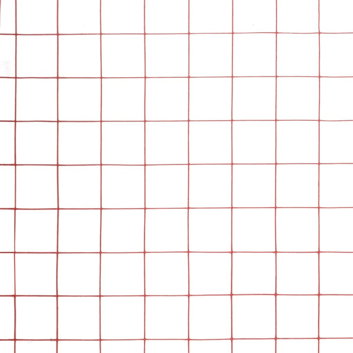 Recinzione in Rete per Pollaio in Acciaio e PVC 25x0,5 m Rossa 143675