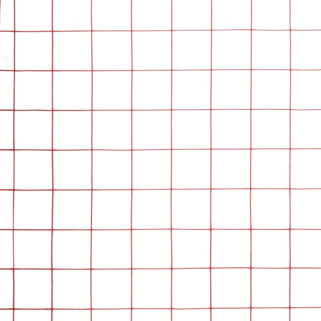 Recinzione in Rete per Pollaio in Acciaio e PVC 25x0,5 m Rossa 143676