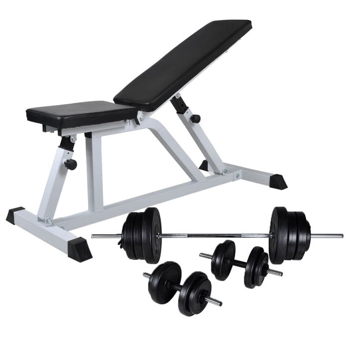 Panca da Palestra con Bilanciere e Set di Manubri 60,5 kg cod mxl 40520