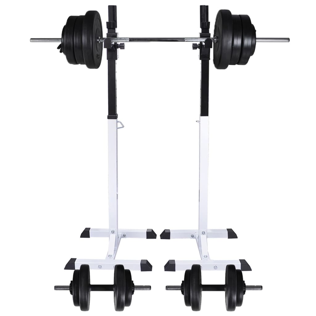 Stazione per Squat con Bilanciere e Set di Manubri da 60,5 kg cod mxl 53969