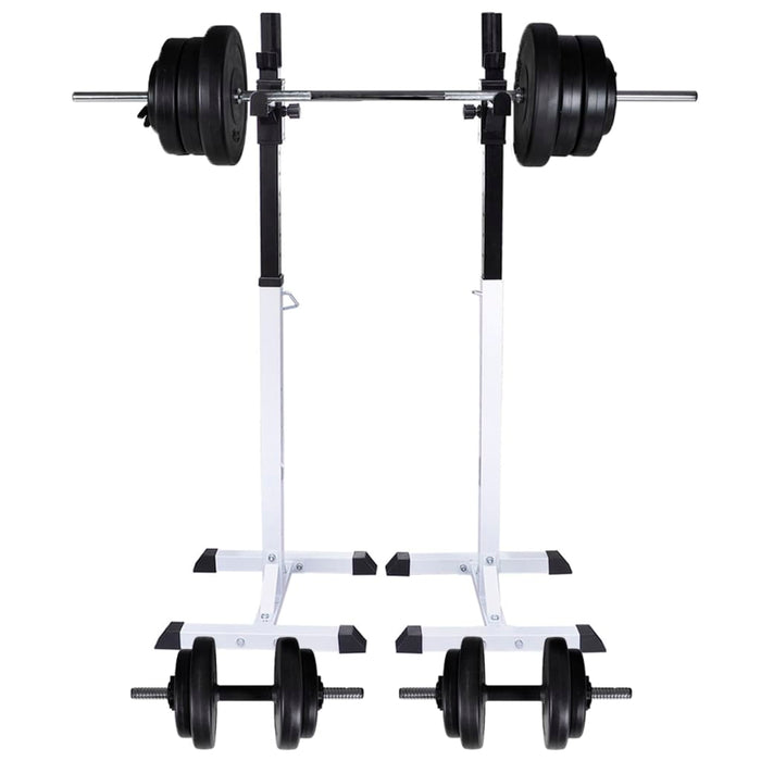 Stazione per Squat con Bilanciere e Set di Manubri da 60,5 kg cod mxl 53969