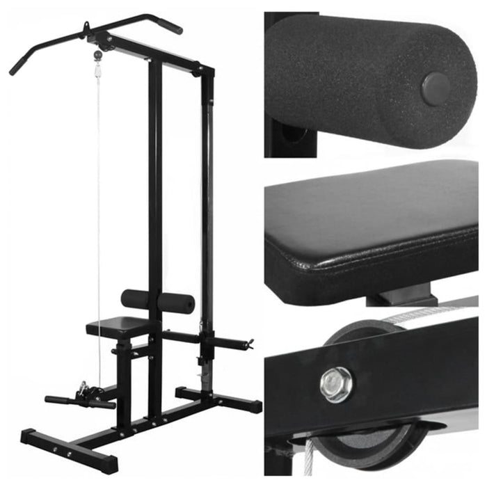 Torre per bodybuilding con set manubri e pesi 60,5 kg sport fitness nero 02_0000042