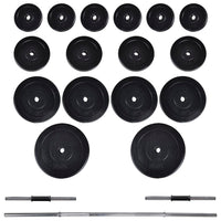 Torre per bodybuilding con set manubri e pesi 60,5 kg sport fitness nero 02_0000042