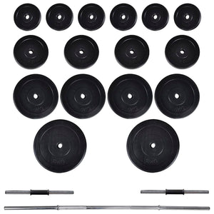 Torre per bodybuilding con set manubri e pesi 60,5 kg sport fitness nero 02_0000042