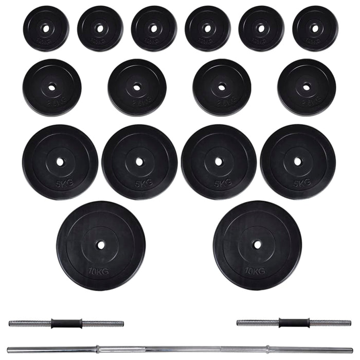 Torre per bodybuilding con set manubri e pesi 60,5 kg sport fitness nero 02_0000042