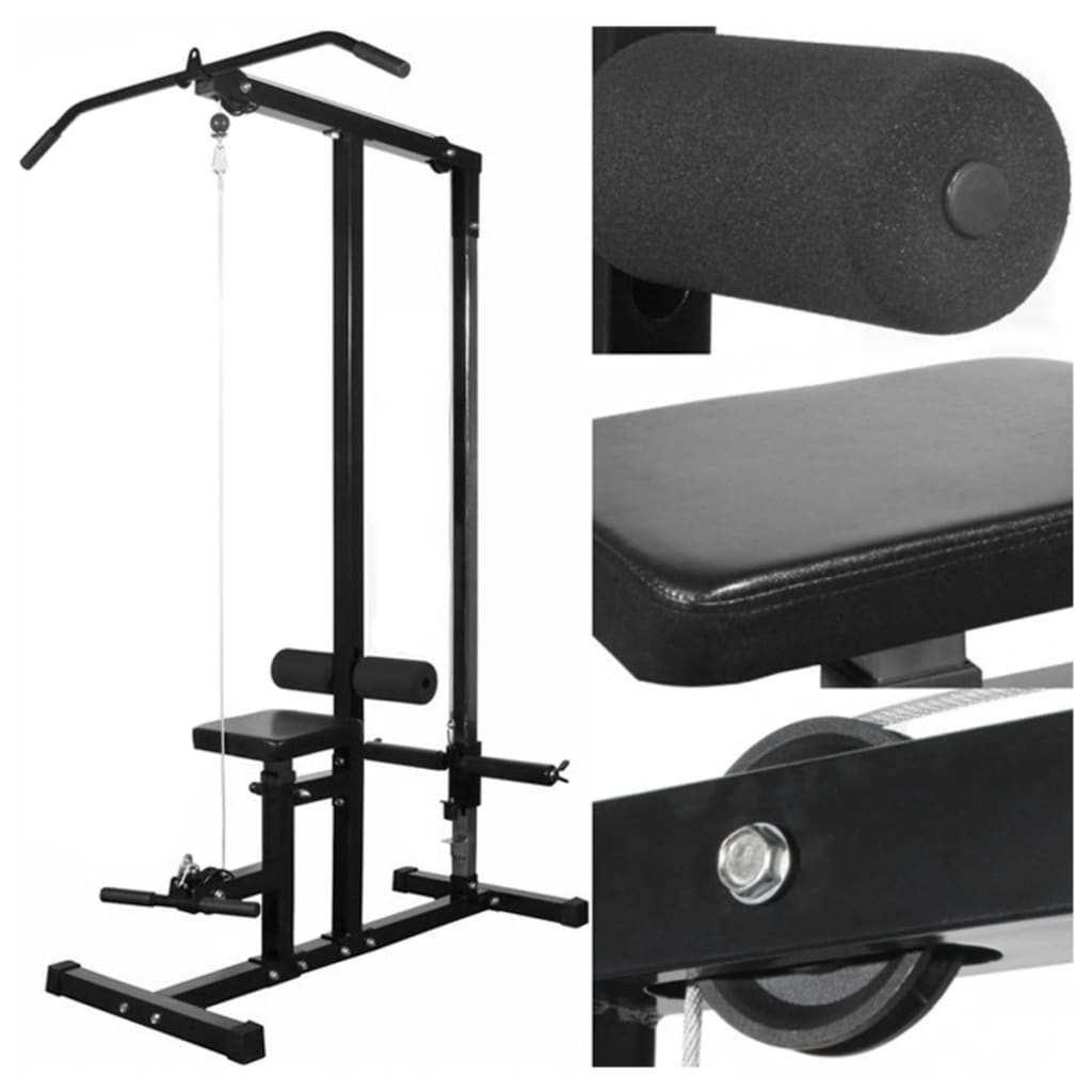Torre per bodybuilding con set manubri e pesi 30,5 kg sport fitness nero 02_0000041