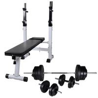 Panca Reclinabile con Rack Bilanciere e Set Manubri 60,5 kg cod mxl 48492